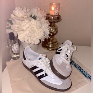 Adidas Samba White and Black Shoes